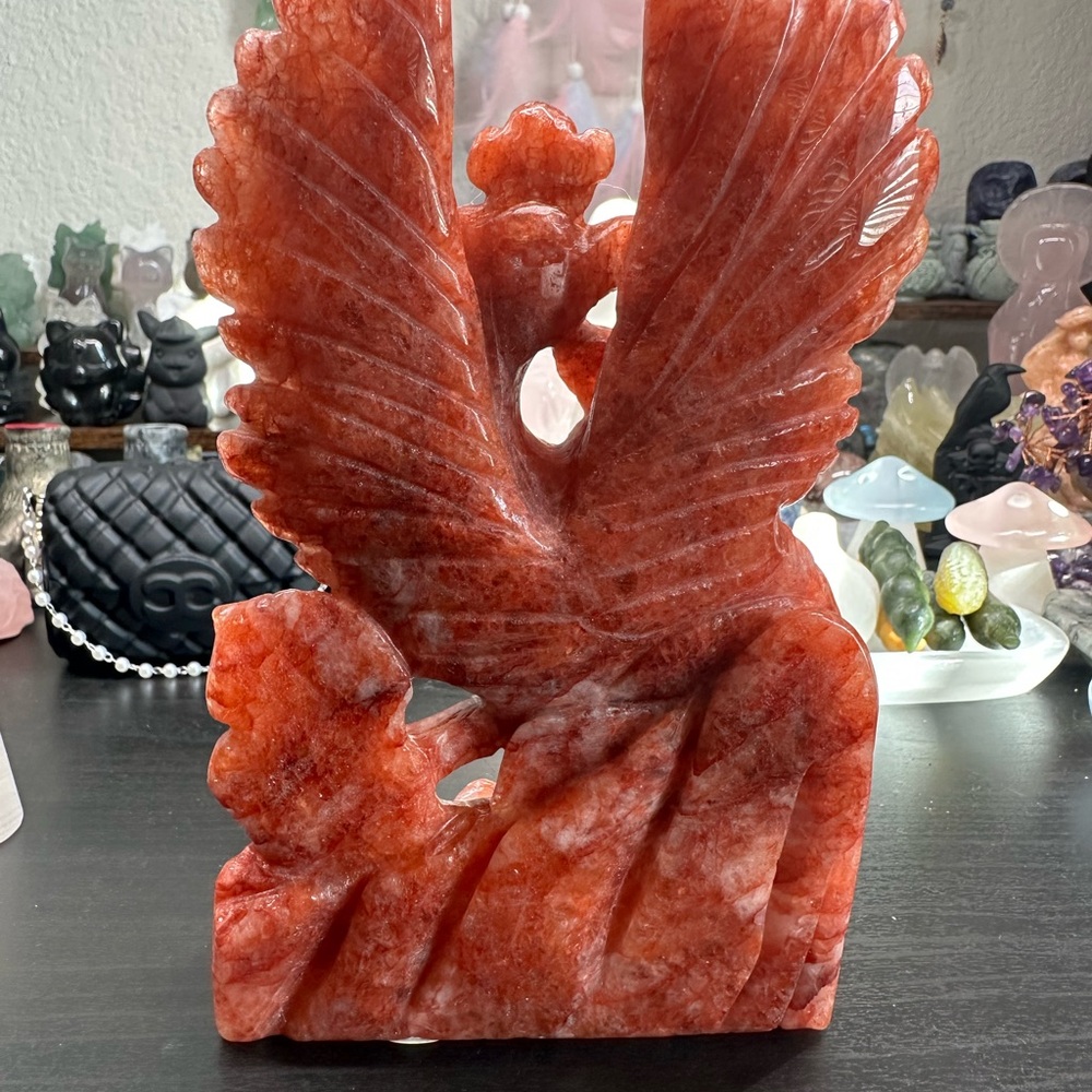 Fire Quartz Phoenix Sculpture - Picture 3 of 5